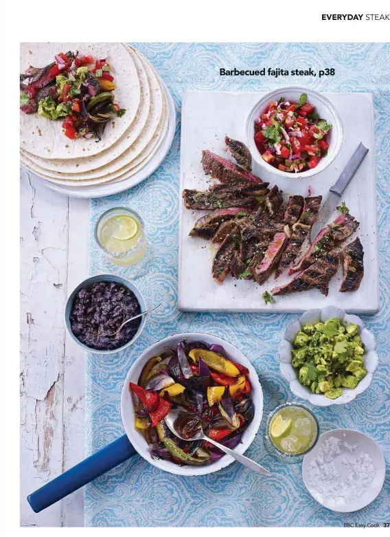  ??  ?? Barbecued fajita steak, p38