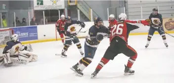  ?? [DAMON MACLEAN] ?? Having put the Firebirds on the brink, the Jacks dropped game 5 Saturday at the Wellesley arena.