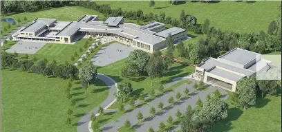  ??  ?? ●● An artist’s impression of what the new King’s School at Derby Fields could look like