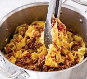  ?? JOE KELLER/AMERICA’S TEST KITCHEN VIA THE ASSOCIATED PRESS ?? This undated photo provided by America’s Test Kitchen shows pork ragu in Brookline, Mass.