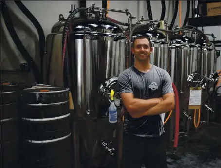  ?? COURTESY OF JAY R. BROOKS ?? Brandon Jefferis opened his Livermore brewery, Rivers End Brewing, just three weeks before the pandemic shut everything down. But now the brewery is thriving once more with a taproom that’s open to beer lovers daily.