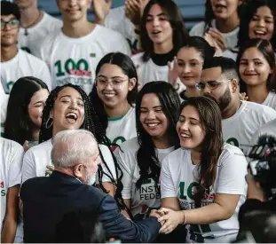  ?? Gabriela Biló/Folhapress ?? O presidente Lula em cerimônia de anúncio de 100 novos institutos federais