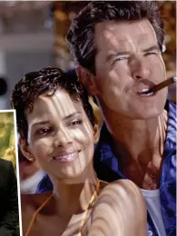  ??  ?? Straight man: Daniel Craig, left. Above, Brosnan has fun with Halle Berry