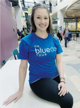  ?? BRYAN SCHLOSSER/Leader-Post ?? University of Regina kinesiolog­y student Kelly Husack plans to petition city council to recognize residents’ right to a healthy environmen­t, as part of the national Blue Dot campaign.