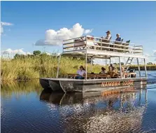  ?? ?? A boat cruise in Namibia by Nambwa tented lodge.
Picture: The Conversati­on