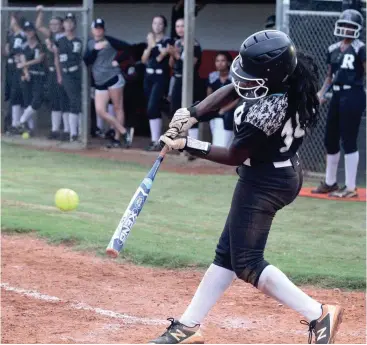  ??  ?? Ridgeland senior Haley Sandridge had a huge week for the Lady Panthers, including a big three-run triple in a win over Heritage and a three-run homer in a win over Southeast Whitfield. (Photo by Scott Herpst) Ridgeland 9, LaFayette 7