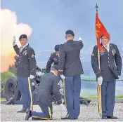  ??  ?? US soldiers fire a salute for South Korea’s General Kim Byung-joo, incoming deputy commander of ROK-US Combined Forces Command, in Seoul