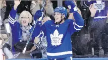  ?? FRANK GUNN/THE CANADIAN PRESS ?? Toronto Maple Leafs centre Auston Matthews scored twice in a 7-4 win over the Anaheim Ducks Monday.