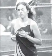  ?? Photo by Bob Parana ?? Junior Alexis Rohr, the winner of the 3,200 meters on Thursday against Smethport, and the co-op track team competed at the McDowell Invitation­al on Friday.