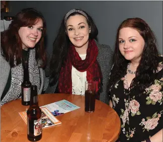  ??  ?? Eimear McKeon, Grace McEwan and Sinead Crilly at the launch of Ciarán Hodgers book Cosmocarto­graphy
