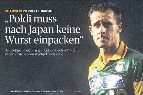  ??  ?? 1993: Pierre Littbarski im Trikot von JEF United Ichihara Chiba.