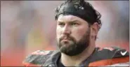  ?? DAVID RICHARD — ASSOCIATED PRESS ?? Joe Thomas walks on the sideline during a game against the Titans.