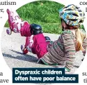  ?? ?? Dyspraxic children often have poor balance