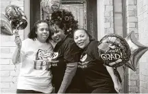  ?? Elizabeth Conley / Staff photograph­er ?? The Lampkin sisters — Tiffany, 36, Zanda, 50 and Erneka, 43 — overcame life’s setbacks to graduate simultaneo­usly during a UH-Downtown virtual commenceme­nt on Saturday.