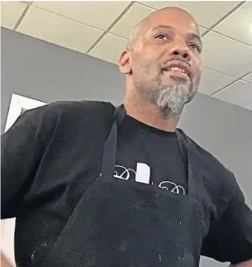  ??  ?? Chef owner Dwayne Johnson at Brielle's Bistro Midwest, which opened in a new home on Oct. 17 in Midwest City.