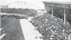  ?? TORONTO STAR ARCHIVES ?? Opening day at Hanlan’s stadium on May 8, 1911. It was here on Sept. 5, 1914, that George Herman “Babe” Ruth, 19, hit his first profession­al career home run, straight into Lake Ontario, when the Providence Grays took on the Toronto Maple Leafs, the...