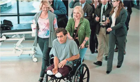  ?? AND ROADSIDE ATTRACTION­S LIONSGATE ?? Jake Gyllenhaal stars as Jeff Bauman, who lost his legs in the Boston Marathon bombing, in Stronger, in theaters now.