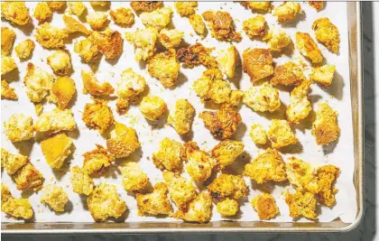  ?? REY LOPEZ/FOR THE WASHINGTON POST ?? Making your own croutons allows you to experiment with both flavour and texture.