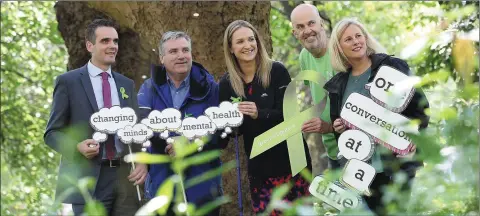  ??  ?? At the launch of the ‘Let’s Talk and Walk’ series of forest walks were (from left) Joe Healy, IFA President,Gerard Murphy, Managing Director, Coillte Forest,Helen McEntee TD, Minister of State for Mental Health,John Saunders, Director of See Change.