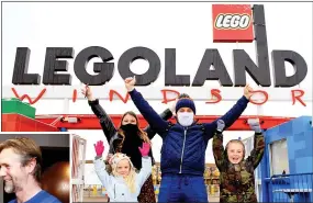  ??  ?? Long weight’s over... family fun at Legoland, Windsor, and, inset, gym boss Chris Nicklin trains Barry Sanderson in Knutsford, Cheshire