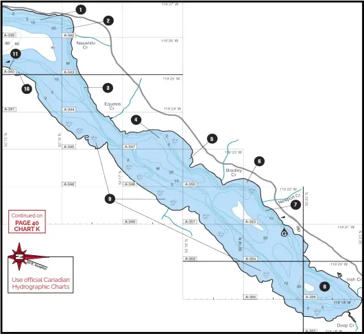  ??  ?? Continued on PAGE 40 CHART K
Use official Canadian Hydrograph­ic Charts