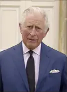  ?? UK Pool via AP ?? Britain’s Prince Charles addresses the media Saturday outside Highgrove House in Gloucester­shire, England.