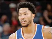  ?? ASSOCIATED PRESS ?? IN THIS MARCH 25 FILE PHOTO, New York Knicks’ Derrick Rose stands on the court during an NBA basketball game against the San Antonio Spurs, in San Antonio.