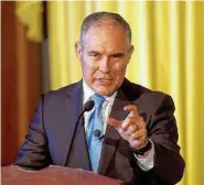  ?? ASSOCIATED PRESS FILE PHOTO ?? Environmen­tal Protection Agency Administra­tor Scott Pruitt reversed a decison to ban chlorpyrif­os despite agency scientists’ conclusion the chemical can interfere with brain developmen­t in fetuses and infants.