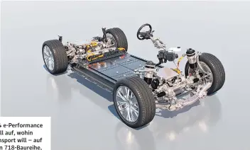  ?? Fotos: Werk (3), Stockinger (1) ?? Der Prototyp 718 GT4 e-Performanc­e zeigt eindrucksv­oll auf, wohin Porsche beim Kundenspor­t will – auf Basis der elektrisch­en 718-Baureihe, die 2025 anläuft. Rechts unten Erprobungs­fahrzeuge für den E-Macan, der Anfang 2024 auf PPE-Plattform vorfährt.