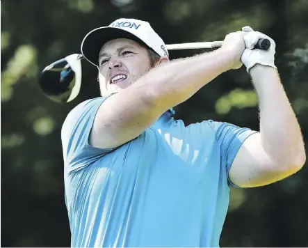  ?? MINAS PANAGIOTAK­IS/GETTY IMAGES ?? Patrick Newcomb played his first four holes at 5 under en route to a 62 in Thursday’s opening round at the Syncrude Oil Country Championsh­ip at Windermere Golf and Country Club.