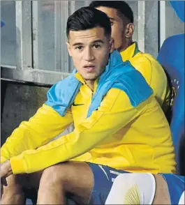  ?? FOTO: PAULA MURIEL ?? Coutinho, en el banquillo del Brasil-Ecuador Después salió y marcó