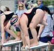  ?? PAUL DICICCO — FOR THE NEWS-HERALD ?? Concord Township resident Julia Hixson of the Chardon Sharks, before her 50 freestyle race on July 27 at Day 1 of the Suburban Swim League championsh­ips in Willoughby.