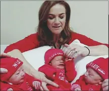  ??  ?? EARLY START: Dr Rhona Mahony, master of National Maternity Hospital Holles Street, pictured, gifted all of the newborns Toy Show onesies. We wonder did she jovially shout out ‘there’s one for everyone on the ward.’