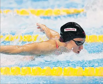  ?? FOTO: GETTY ?? Mireia Belmonte fue tercera en los 200 mariposa de la Copa del Mundo de Moscú