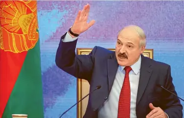  ?? AP ?? Belarusian President Alexander Lukashenko’s new status as internatio­nal pariah may enable the nation’s democratic opposition to rebound after a brutal crackdown.