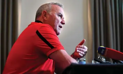  ?? ?? Wales head coach Wayne Pivac during the announceme­nt on Wednesday. Photograph: Ben Evans/Huw Evans/Rex/Shuttersto­ck