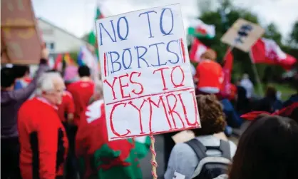  ??  ?? A Welsh independen­ce rally in Merthyr Tydfil in 2019 Photograph: Tracey Paddison/REX/Shuttersto­ck