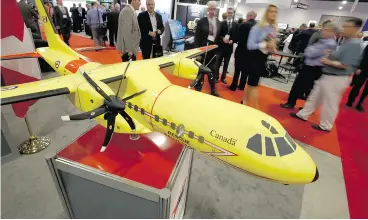  ?? JUSTIN TANG / THE CANADIAN PRESS FILES ?? A model of the Airbus C295 search and rescue aircraft at a defence trade show.