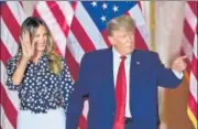  ?? AP ?? Donald Trump with former first lady Melania Trump after announceme­nt at Mar-a-Lago, Florida, on Tuesday.