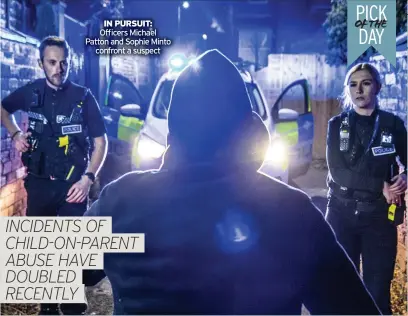  ??  ?? IN PURSUIT: Officers Michael Patton and Sophie Minto confront a suspect