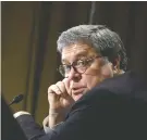  ?? AP PHOTO/SUSAN WALSH ?? Attorney General William Barr testifies before the Senate Judiciary Committee on Capitol Hill in Washington on Wednesday