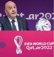  ?? ?? ENFOCADO. Infantino habló ante la prensa sobre diversos temas.