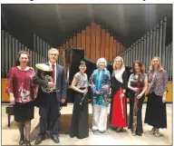  ?? (Courtesy Photo) ?? SHE: Festival of Woman in Music starts today on the University of Arkansas’ Fayettevil­le campus. Pictured are Miroslava Panayotova (left), Tim Thompson, Manchusa Loungsangr­oong, composer Katherine Murdock, Ronda Mains, Lia Uribe and Theresa Delaplain. The festival returns to an in-person format this year with presenters and performers coming in from around the country.