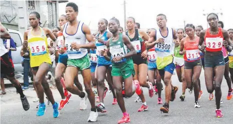  ??  ?? Athletes competing in the 2018 Access Bank Lagos City Marathon