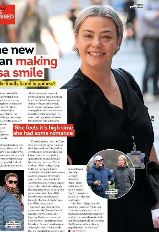  ??  ?? Lisa was linked
to music exec Jamie last year
Ant and Anne-marie
Someone looks happy