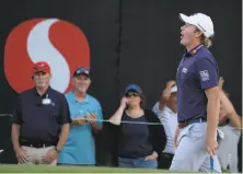  ?? Robert Laberge / Getty Images ?? Brandt Snedeker birdied the final three holes, this one on No. 18, to reach 16-under and a three-shot lead after three rounds.