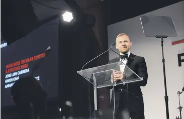  ??  ?? Parsons Dean of Fashion Burak Çakmak speaks onstage during the 70th Annual Parsons Benefit in New York City, the U.S., May 21, 2018.
