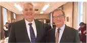  ??  ?? AmCham-Präsident Frank Sportolari (l.) und Rainhardt Freiherr von Leoprechti­ng (CDU-Wirtschaft­srat)