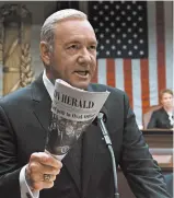  ?? DAVID GIESBRECHT/NETFLIX ?? Kevin Spacey played Frank Underwood on Netfllix’s “House of Cards” from 2013 to 2017.