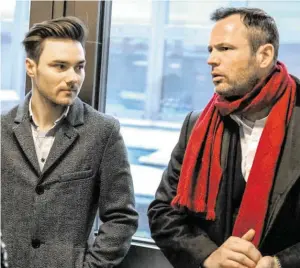  ?? BILD: SN/APA/ZEITUNGSFO­TO.AT/DANIEL LIEBL ?? Der ehemalige Langläufer Dominik Baldauf (l.) und Anwalt Andreas Mauhart (r.).